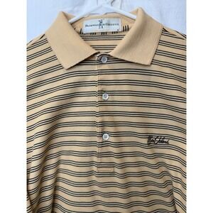 Fairway & Greene M Yellow‎ & Navy Blue Stripe Shortsleeve Polo SEA ISLAND GOLF